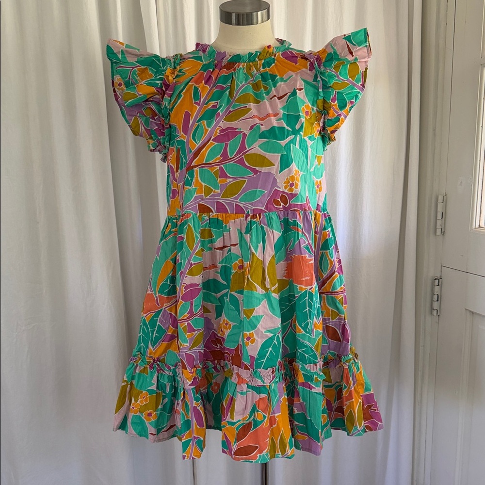House of Harlow 1960 Floral Dress with Ruffle Sleeves sz S